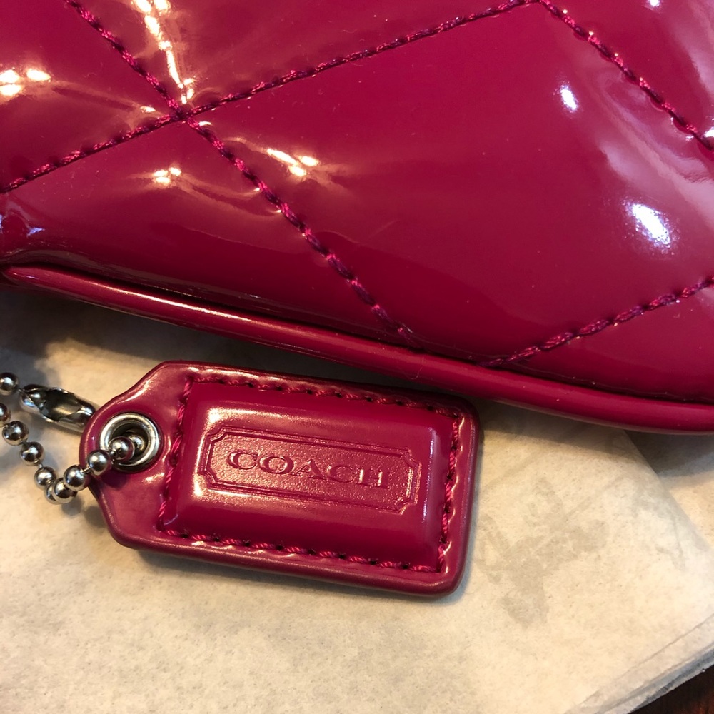 Coach Pop Gloss Hot Pink Wristlet NWT
